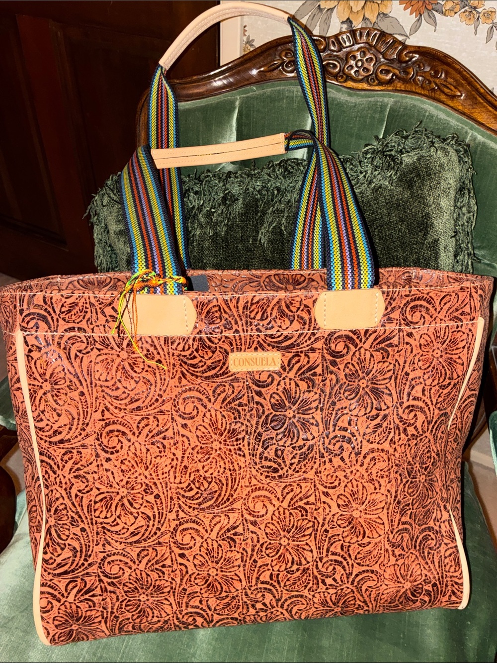 NWT Sally Journey Tote Tooled Leather Large Bag Bracelet